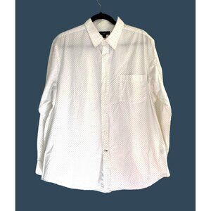 CLUB ROOM-MENS LONG SLEEVE BUTTON DOWN POLKA DOT WHOTE/BLACK SHIRT SIZE X-LARGE